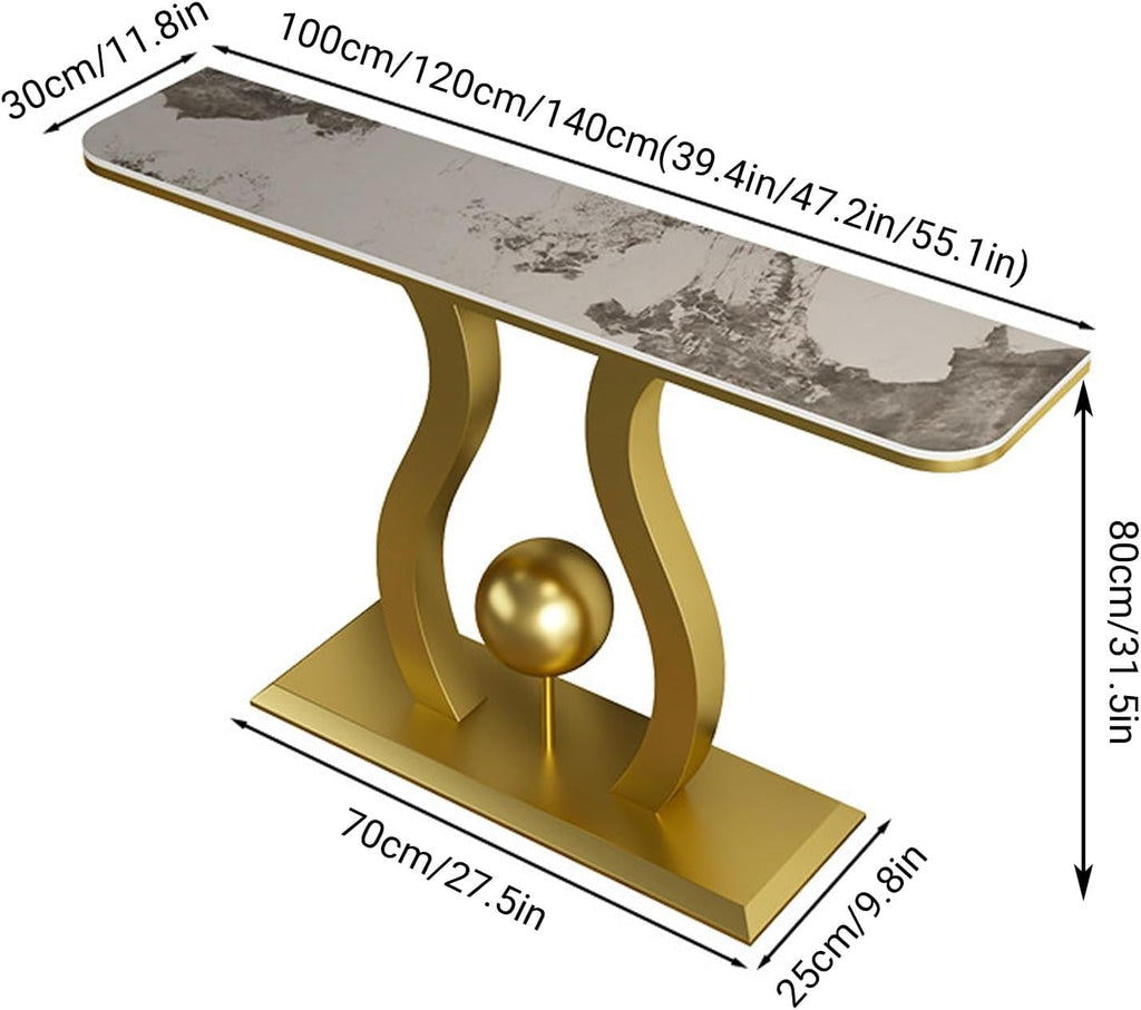 Rock‑Slit Top Illuminated Console Table