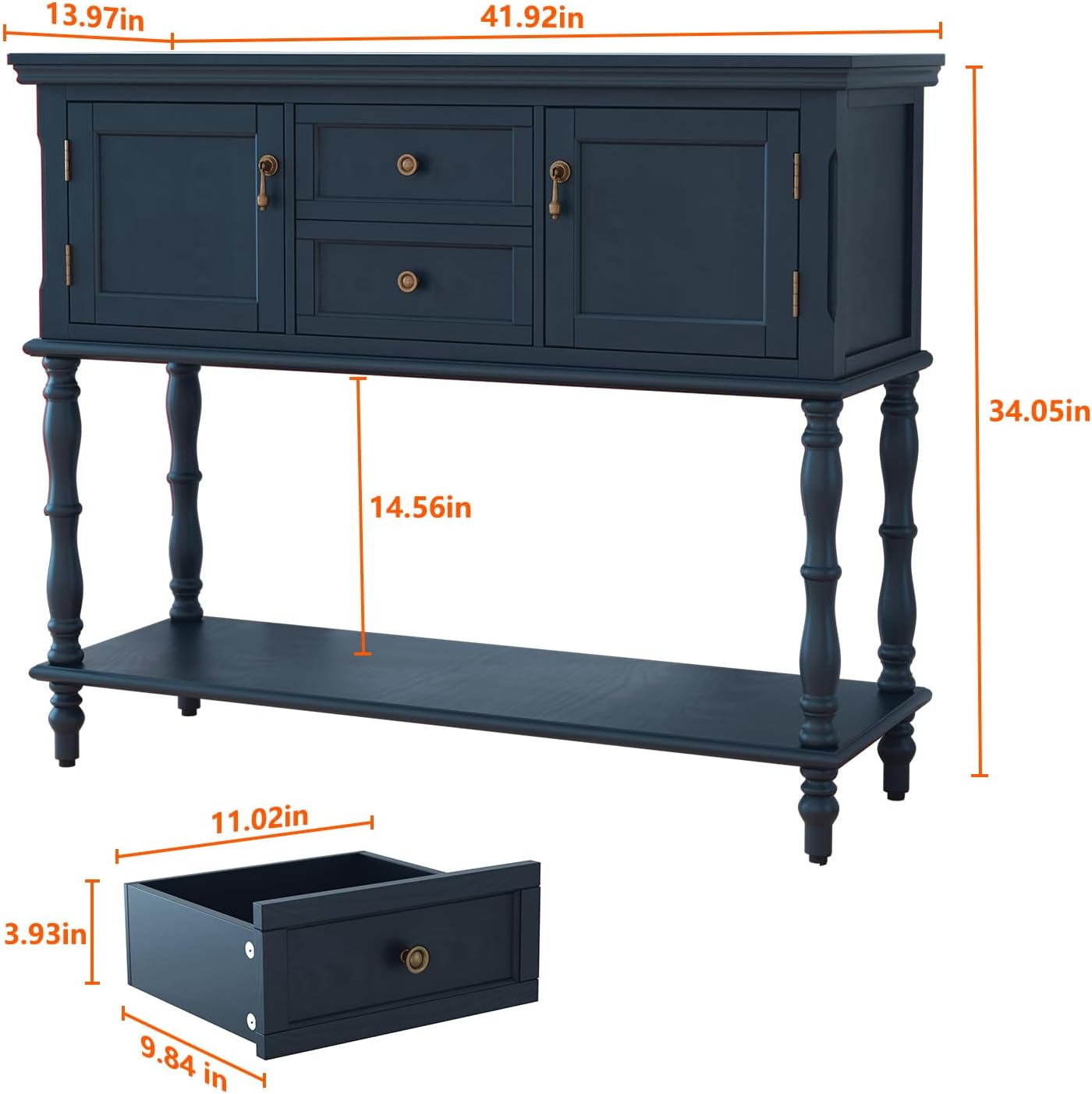 Retro Storage Console Table for Entryway