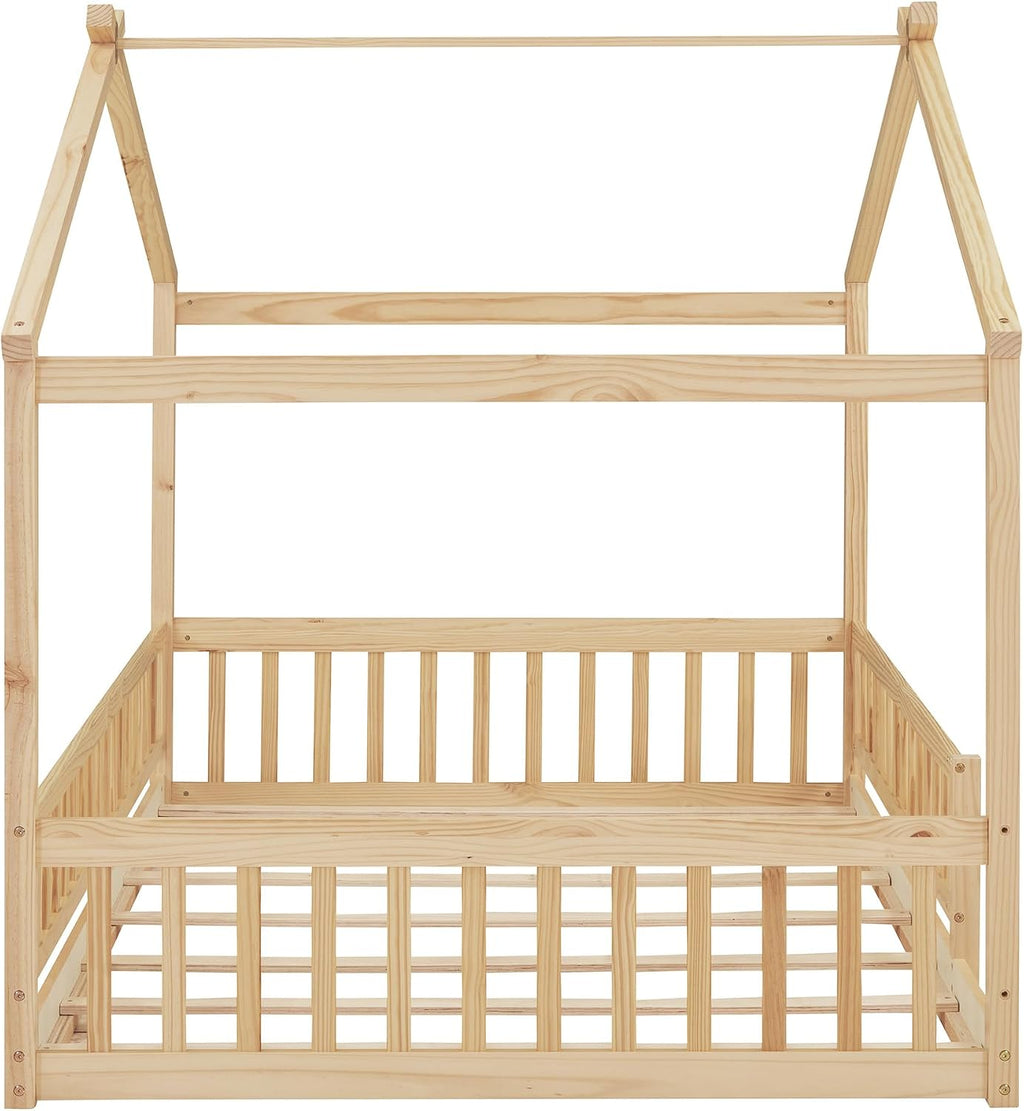 Full Montessori House Floor Bed with Door