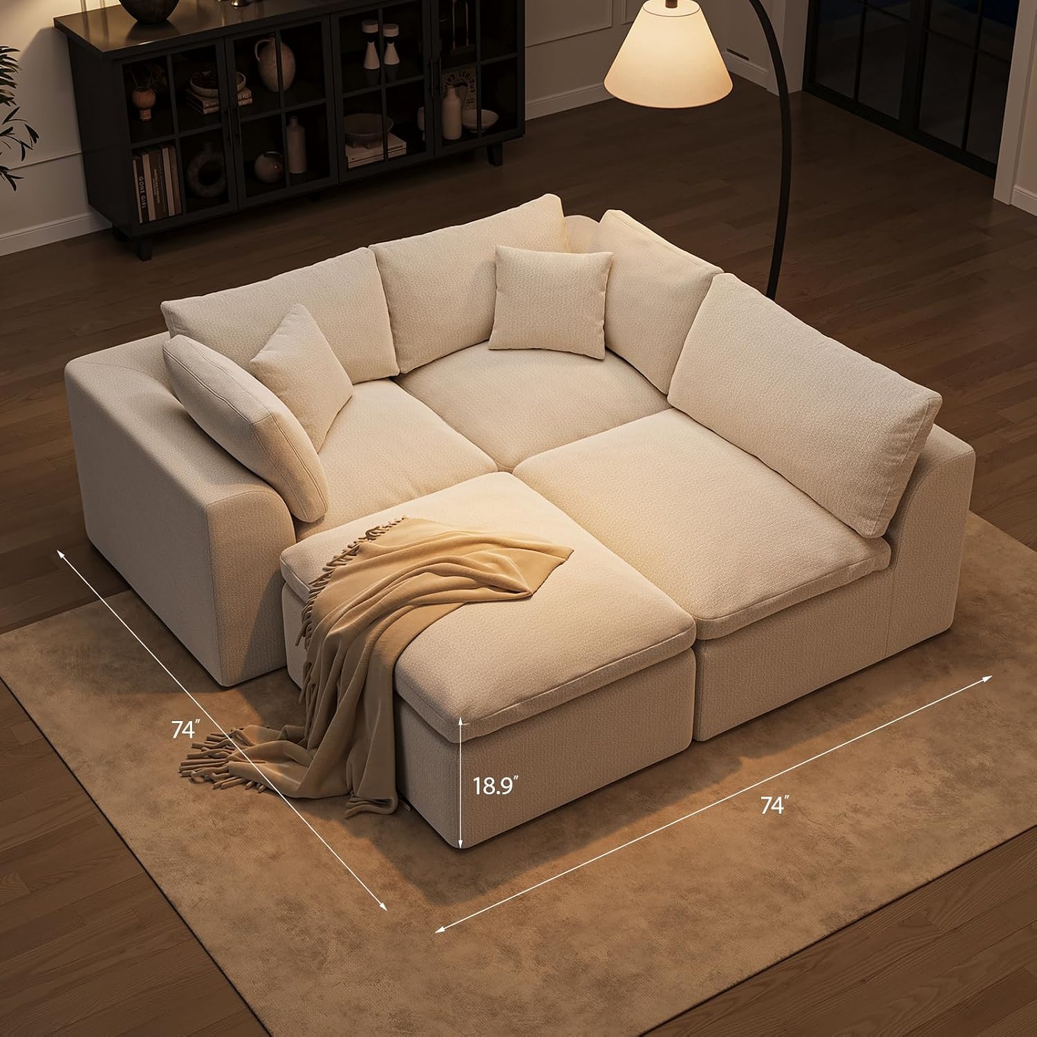 Ivory Modular Cloud Sectional Sofa