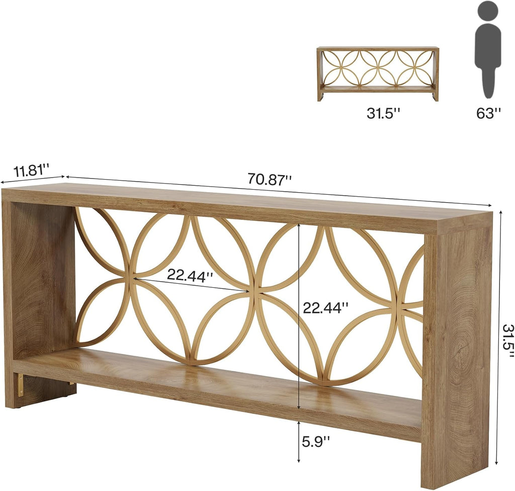 Farmhouse Narrow Storage Console Table