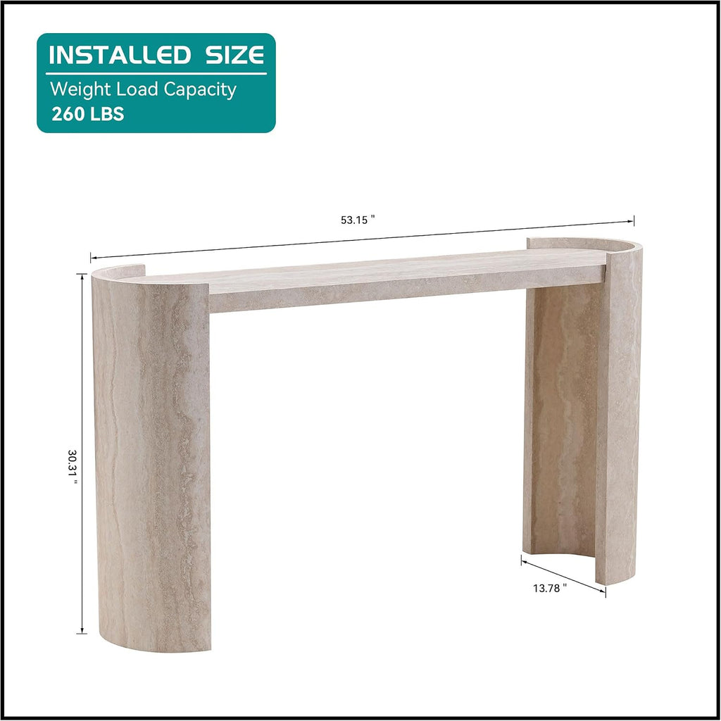 Faux‑Marble Modern Entryway Console Table