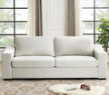 White Linen Oversized Deep‑Seat Sofa