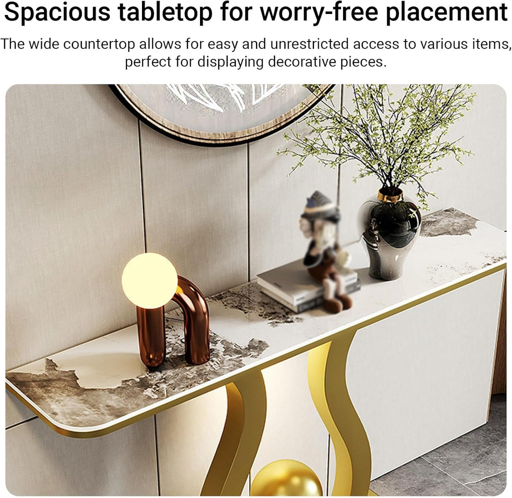 Rock‑Slit Top Illuminated Console Table