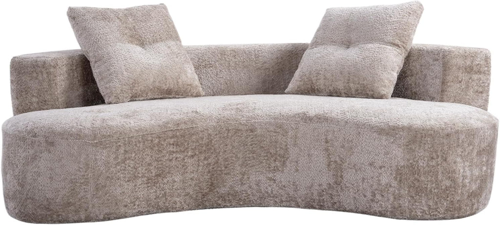 Camel Boucle Curved Modular Sofa