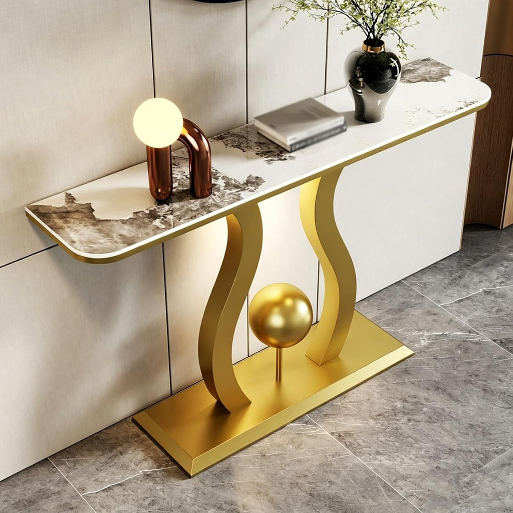 Rock‑Slit Top Illuminated Console Table