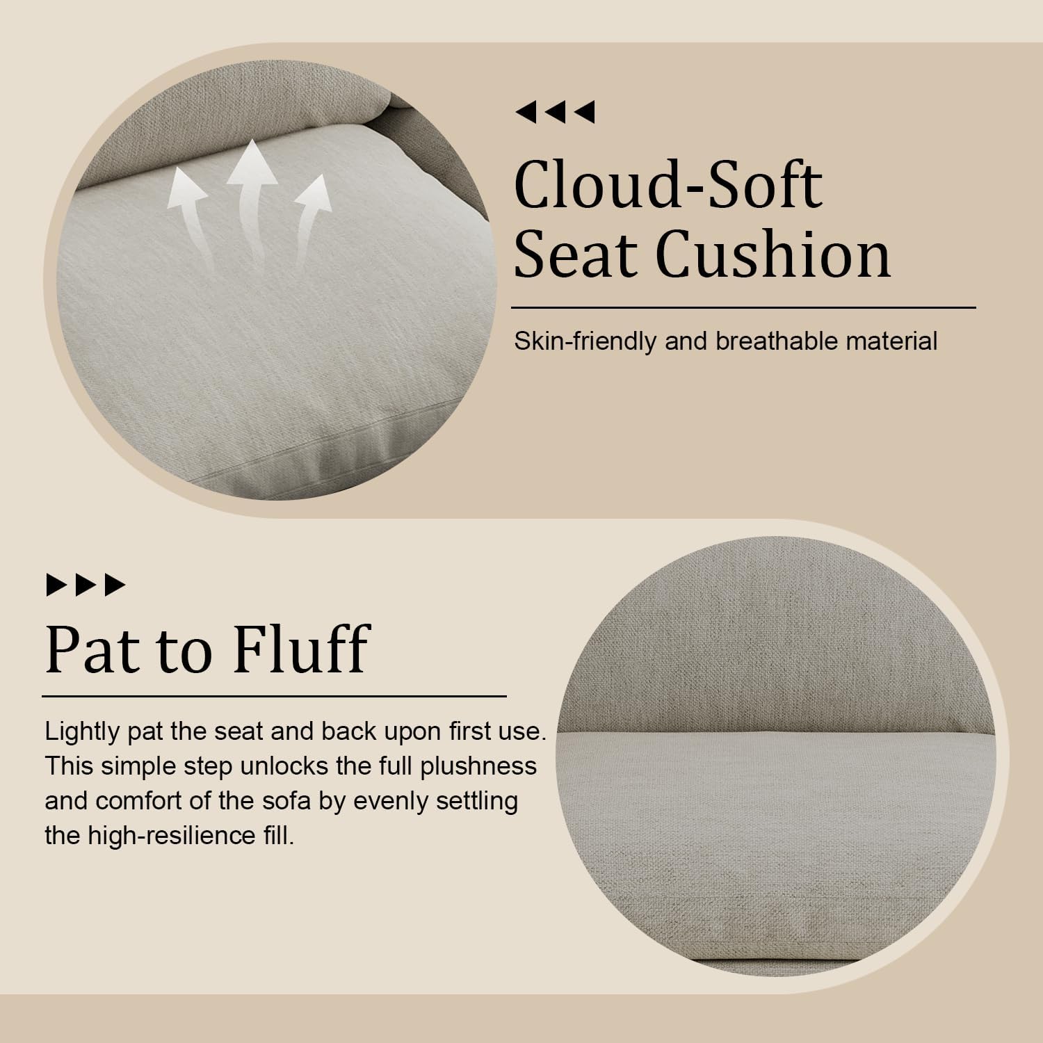 Beige Modular Cloud Down‑Filled Sofa