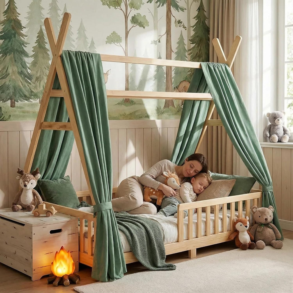 Twin Natural Lighted House Montessori Bed