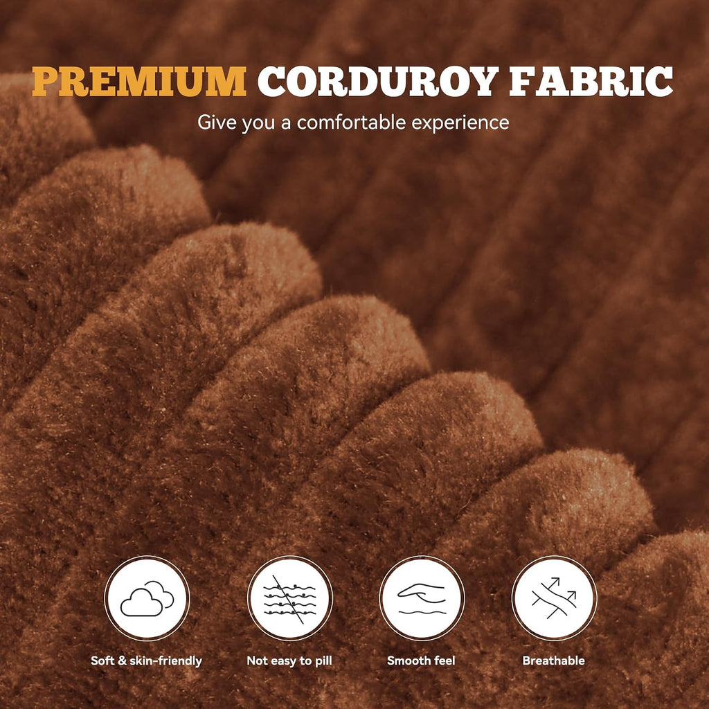 Brown Corduroy Curved Modular Cloud Sofa