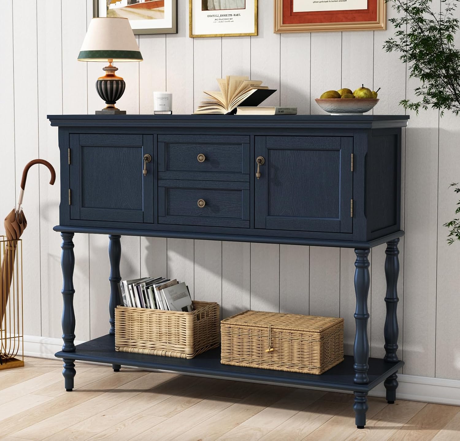 Retro Storage Console Table for Entryway