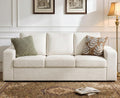 Beige Linen Cloud 3‑Seater Sofa