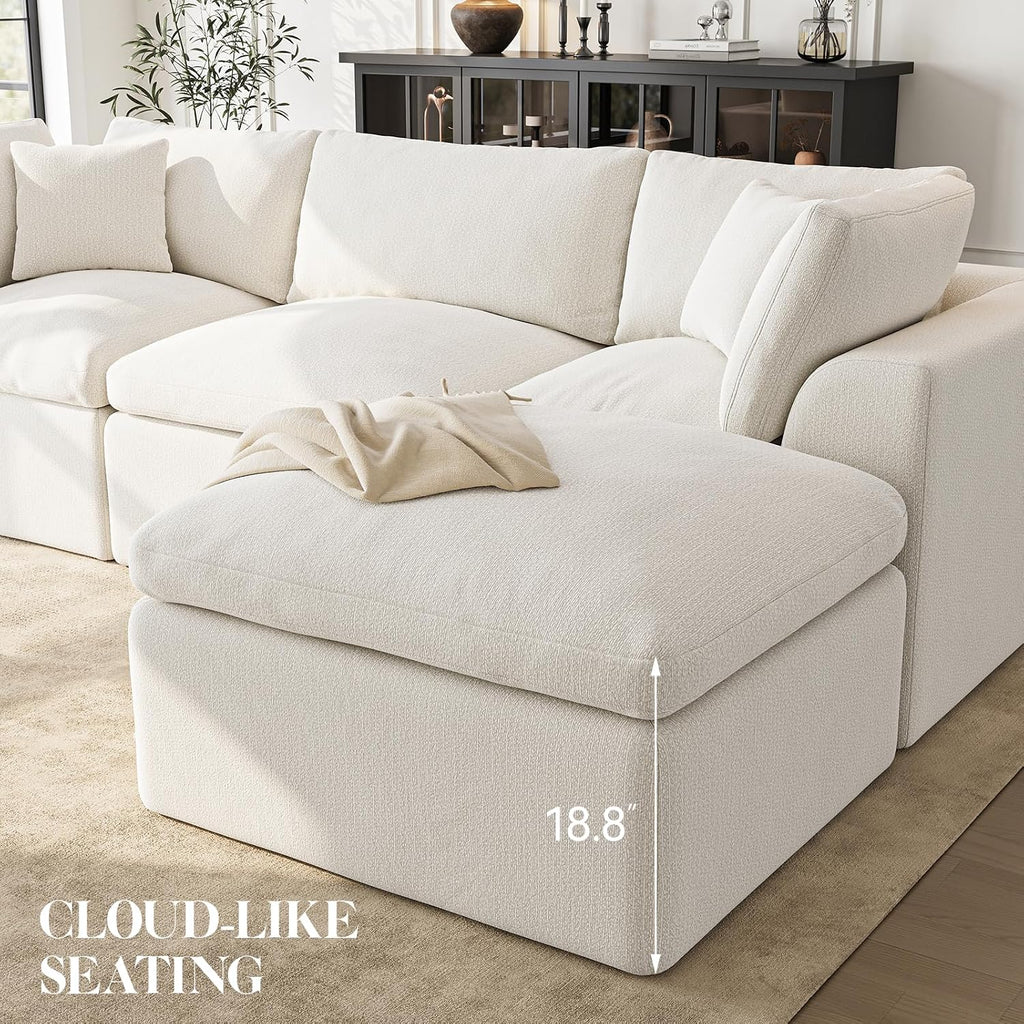 Ivory Modular Cloud Sectional Sofa