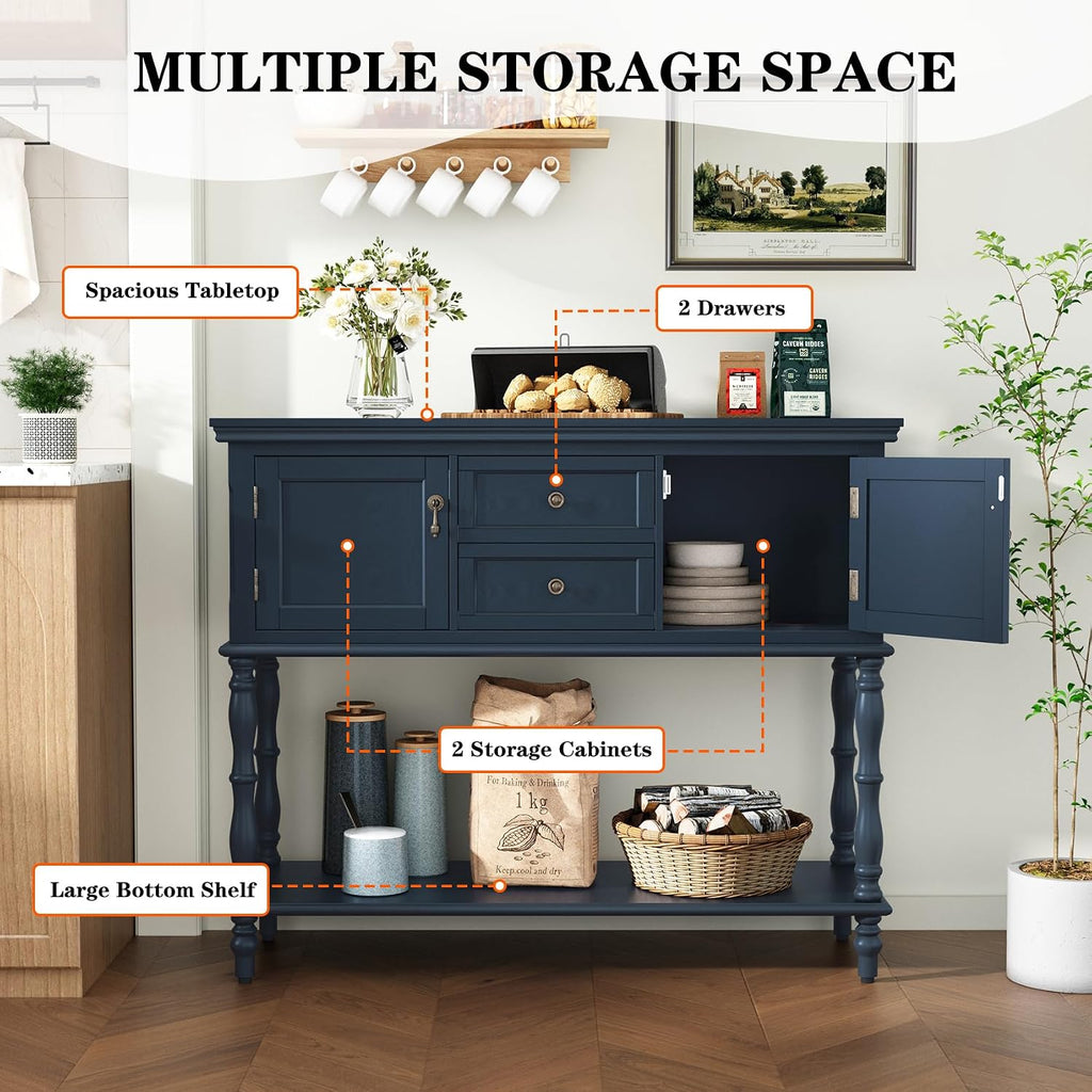 Retro Storage Console Table for Entryway