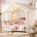White Montessori House Bed with High Rails