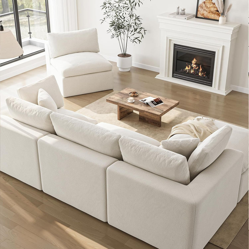 Ivory Modular Cloud Sectional Sofa
