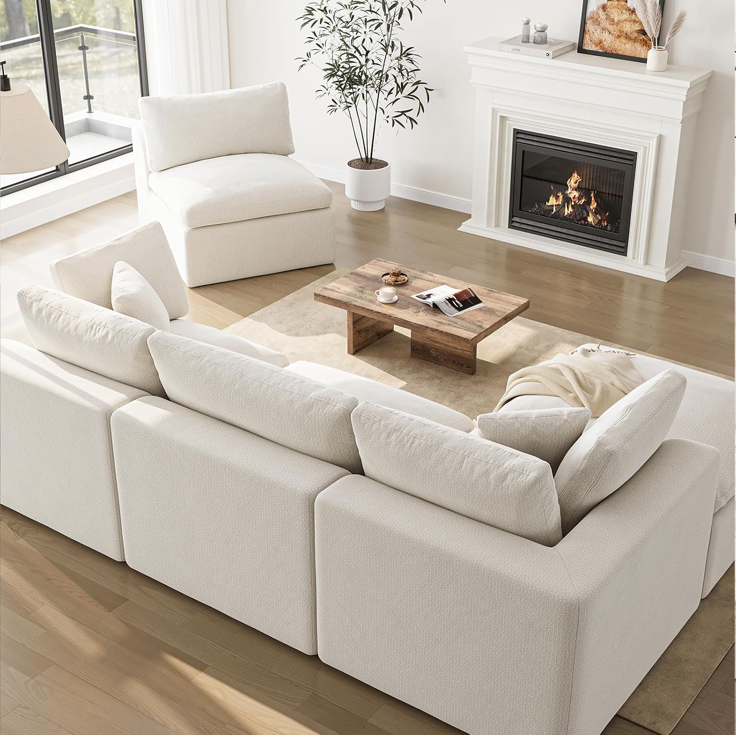 Ivory Modular Cloud Sectional Sofa