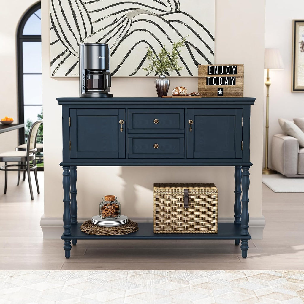Retro Storage Console Table for Entryway
