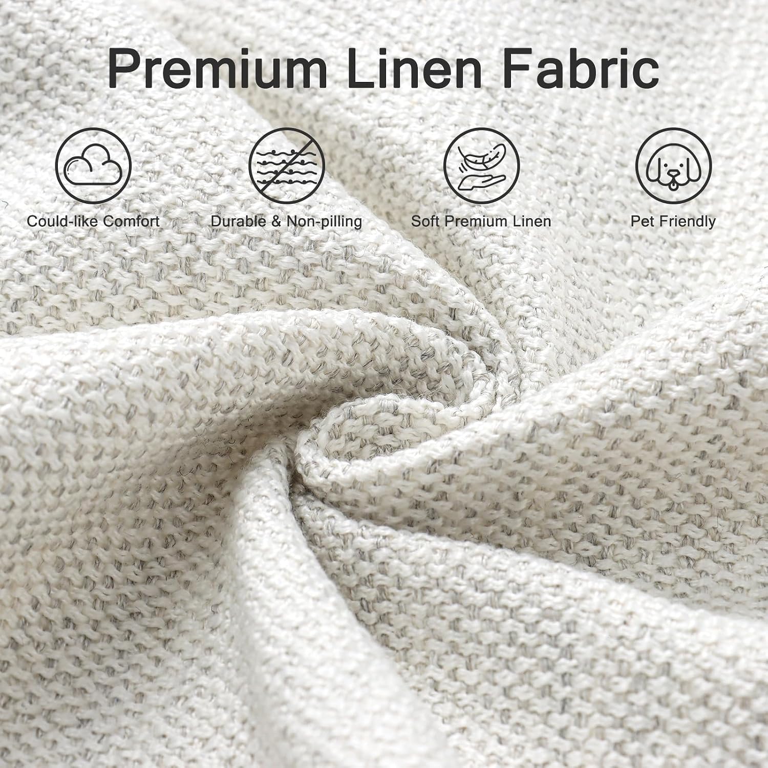 White Linen Oversized Deep‑Seat Sofa