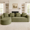 Green Curved Modular Cloud Sectional Sofa