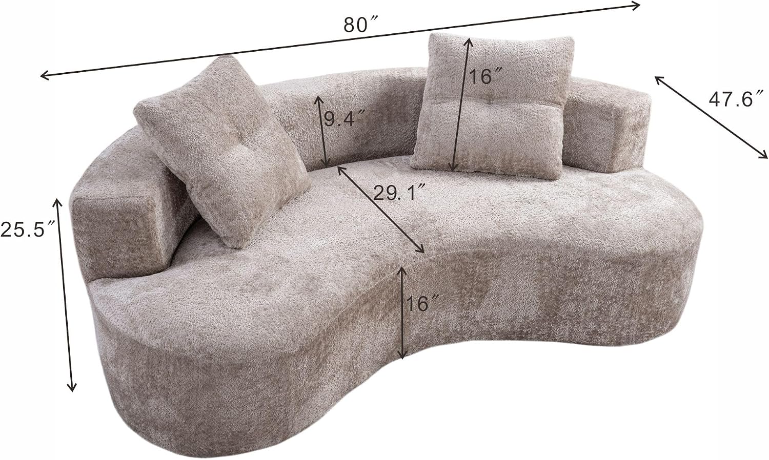 Camel Boucle Curved Modular Sofa