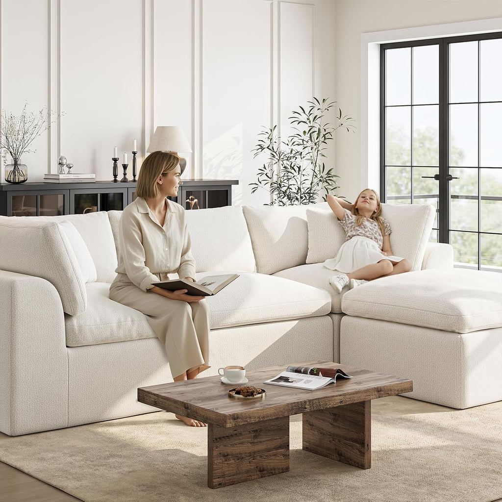 Ivory Modular Cloud Sectional Sofa