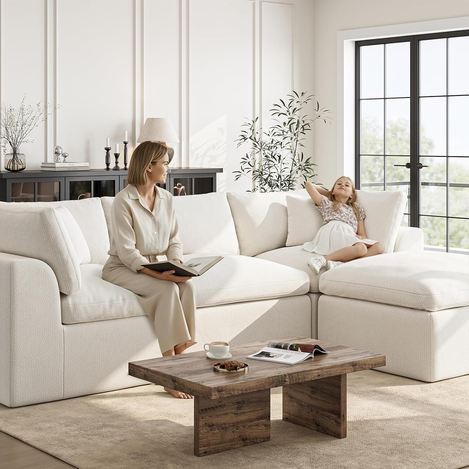Ivory Modular Cloud Sectional Sofa