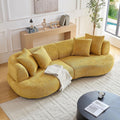 Yellow Boucle Curved Modular Sectional Sofa