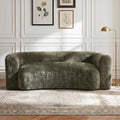 Green Curved Chenille Cloud Sleeper Sofa