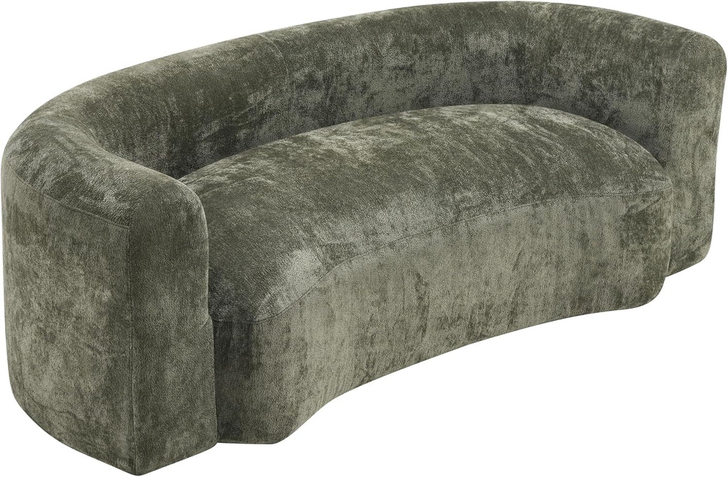 Green Curved Chenille Cloud Sleeper Sofa